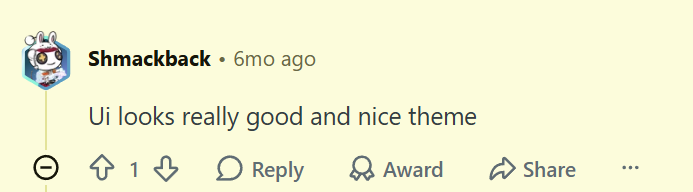 Reddit comment complimenting the ConvertFast interface and theme